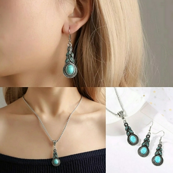 3pcs boho chic necklace & earrings set - Picture 3 of 11